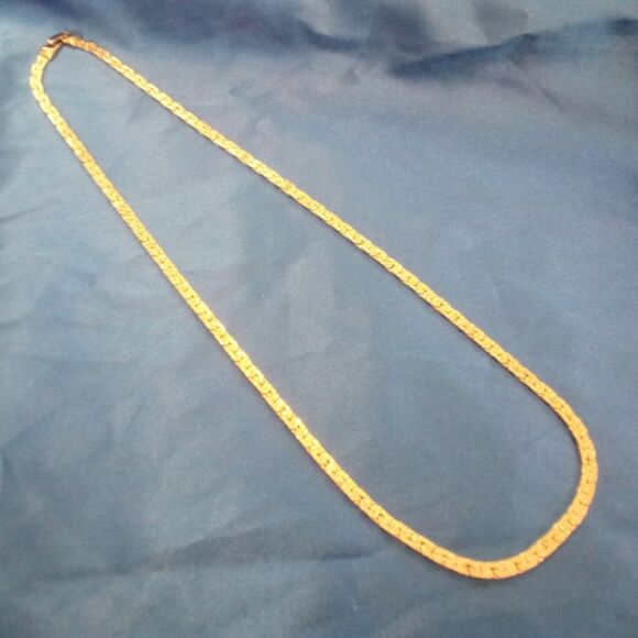 Silver Tone Nugget Link Long Chain Necklace - Picture 4 of 6